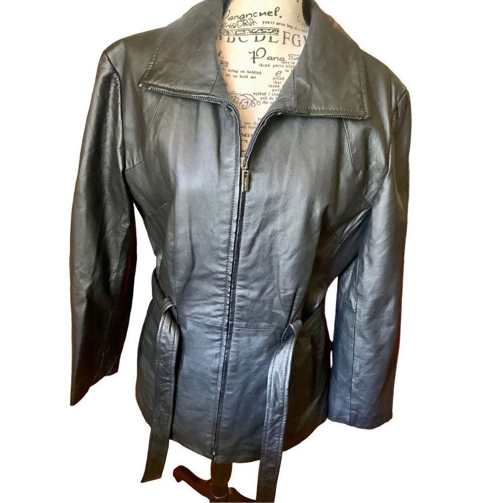 Cole Brook & Co black leather coat
